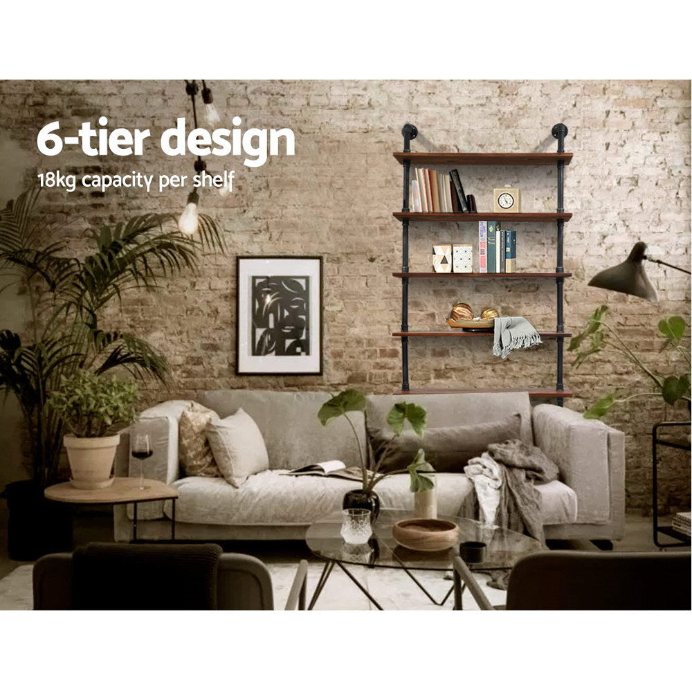 Emily Wall Shelves Display Bookshelf Rustic Vintage DIY Pipe Shelf Brackets