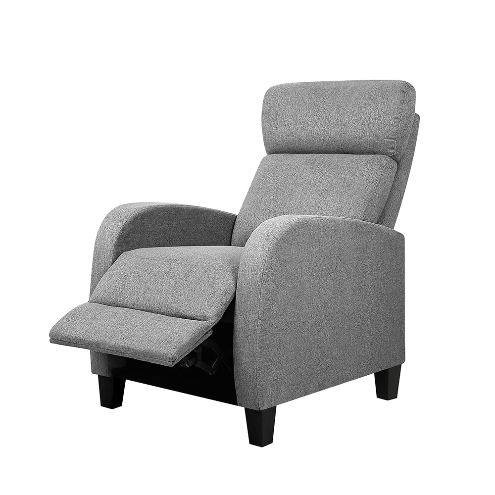 Emily Fabric Reclining Armchair - Grey