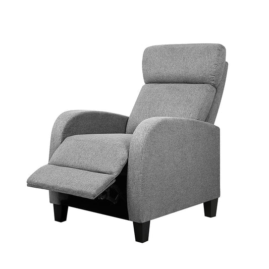 Emily Fabric Reclining Armchair - Grey
