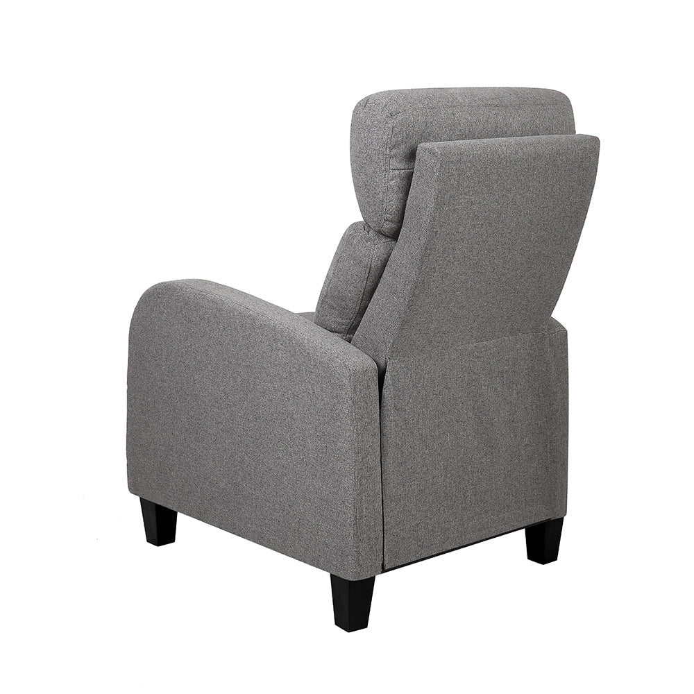 Emily Fabric Reclining Armchair - Grey