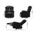 Load image into Gallery viewer, Artiss Recliner Chair Armchair Luxury Single Lounge Sofa Couch Leather Black
