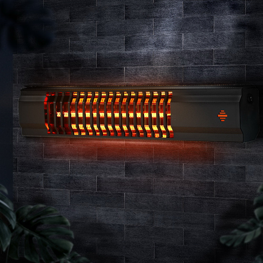 2000W Remote Control Electric Infrared Patio Heater Radiant Strip Wall Mounted Panel Indoor Outdoor