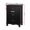 Load image into Gallery viewer, Artiss Vintage Bedside Table Chest Storage Cabinet Nightstand Black
