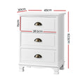 Load image into Gallery viewer, Artiss Vintage Bedside Table Chest Storage Cabinet Nightstand White
