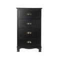 Load image into Gallery viewer, Artiss Vintage Bedside Table Chest 4 Drawers Storage Cabinet Nightstand Black

