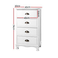 Load image into Gallery viewer, Artiss Vintage Bedside Table Chest 4 Drawers Storage Cabinet Nightstand White
