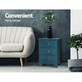 Load image into Gallery viewer, Artiss Bedside Tables Drawers Side Table Cabinet Vintage Blue Storage Nightstand
