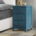 Load image into Gallery viewer, Artiss Bedside Tables Drawers Side Table Cabinet Vintage Blue Storage Nightstand
