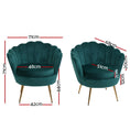 Load image into Gallery viewer, Artiss Armchair Lounge Chair Accent Armchairs Retro Lounge Accent Chair Single Sofa Velvet Shell Back Seat Green
