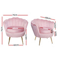 Load image into Gallery viewer, Artiss Armchair Lounge Chair Accent Armchairs Retro Single Sofa Velvet Pink
