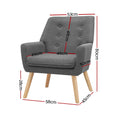Load image into Gallery viewer, Scandinavian Armchair Upholstered Lounge Accent Chair Couch Sofa Seater Grey
