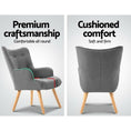 Load image into Gallery viewer, Artiss Armchair and Ottoman - Grey
