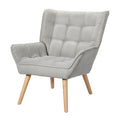 Load image into Gallery viewer, Artiss Armchair Lounge Chair Accent Chairs Sofa Linen Fabric Cushion Seat Grey
