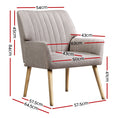 Load image into Gallery viewer, Armchair Lounge Accent Chair Upholstered Couch Seat Sofa Bedroom Seater Beige
