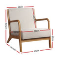Load image into Gallery viewer, Armchair Upholstered Lounge Chair Accent Couch Sofa Bedroom Beige Wood
