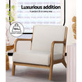 Load image into Gallery viewer, Armchair Upholstered Lounge Chair Accent Couch Sofa Bedroom Beige Wood
