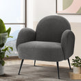 Load image into Gallery viewer, Armchair Upholstered Lounge Chair Accent Couch Sherpa Boucle Sofa Charcoal Bedroom Grey
