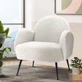 Load image into Gallery viewer, Armchair Upholstered Lounge Chair Accent Couch Sherpa Boucle Sofa White Light Beige Bedroom
