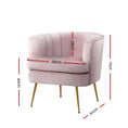 Load image into Gallery viewer, Artiss Armchair Lounge Chair Accent Armchairs Sofa Chairs Velvet Pink Couch
