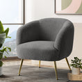 Load image into Gallery viewer, Armchair Upholstered Lounge Chair Accent Chair Sherpa Boucle Sofa Charcoal Couch Bedroom
