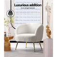 Load image into Gallery viewer, Armchair Upholstered Lounge Chair Accent Chair Sherpa Boucle Sofa White Couch Light Beige Bedroom
