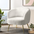 Load image into Gallery viewer, Armchair Upholstered Lounge Chair Accent Chair Sherpa Boucle Sofa White Couch Light Beige Bedroom
