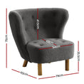 Load image into Gallery viewer, Armchair Lounge Accent Chair Upholstered Couch Sofa Bedroom Seater Charcoal
