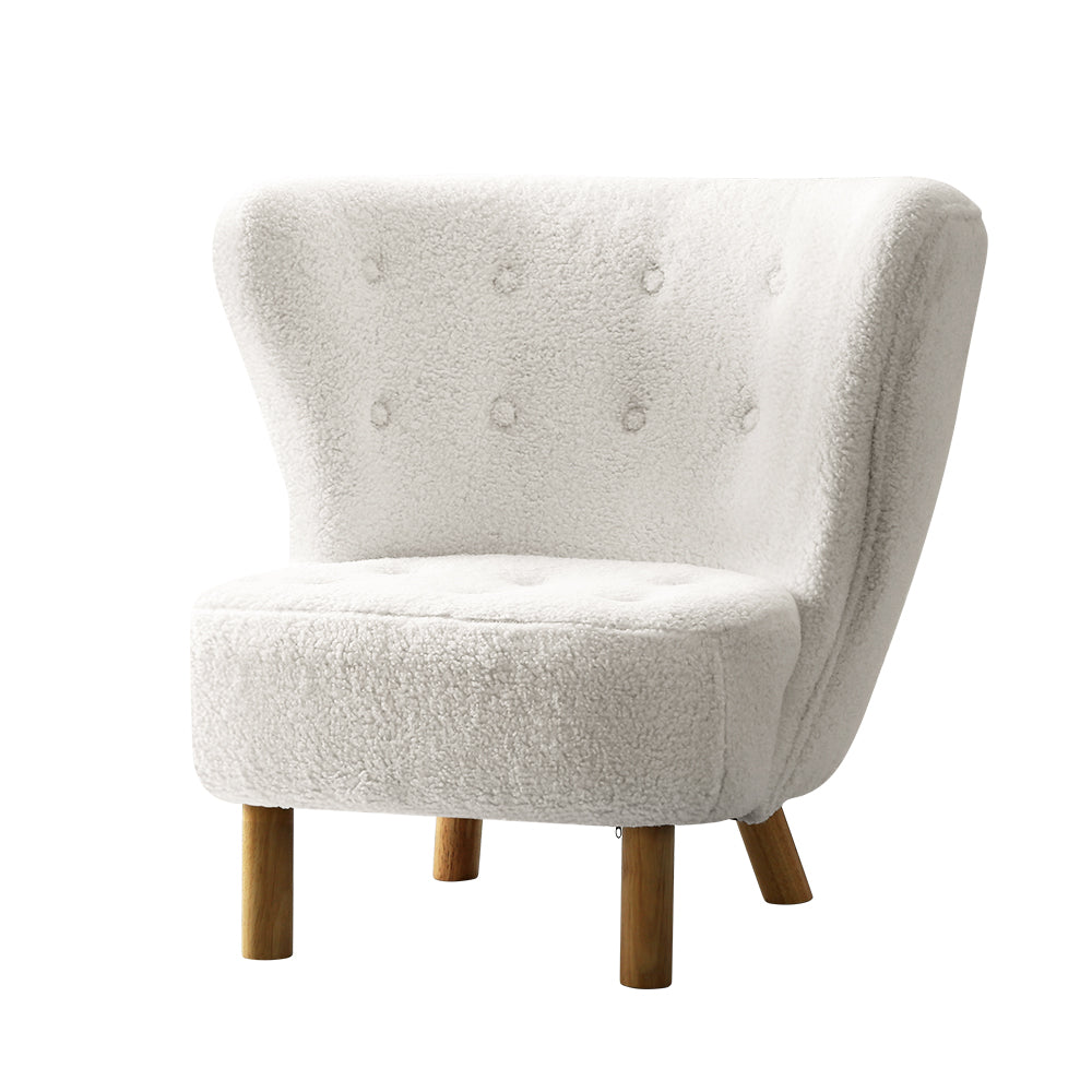 Armchair Lounge Accent Chair Upholstered Couch Sofa Bedroom Seater White