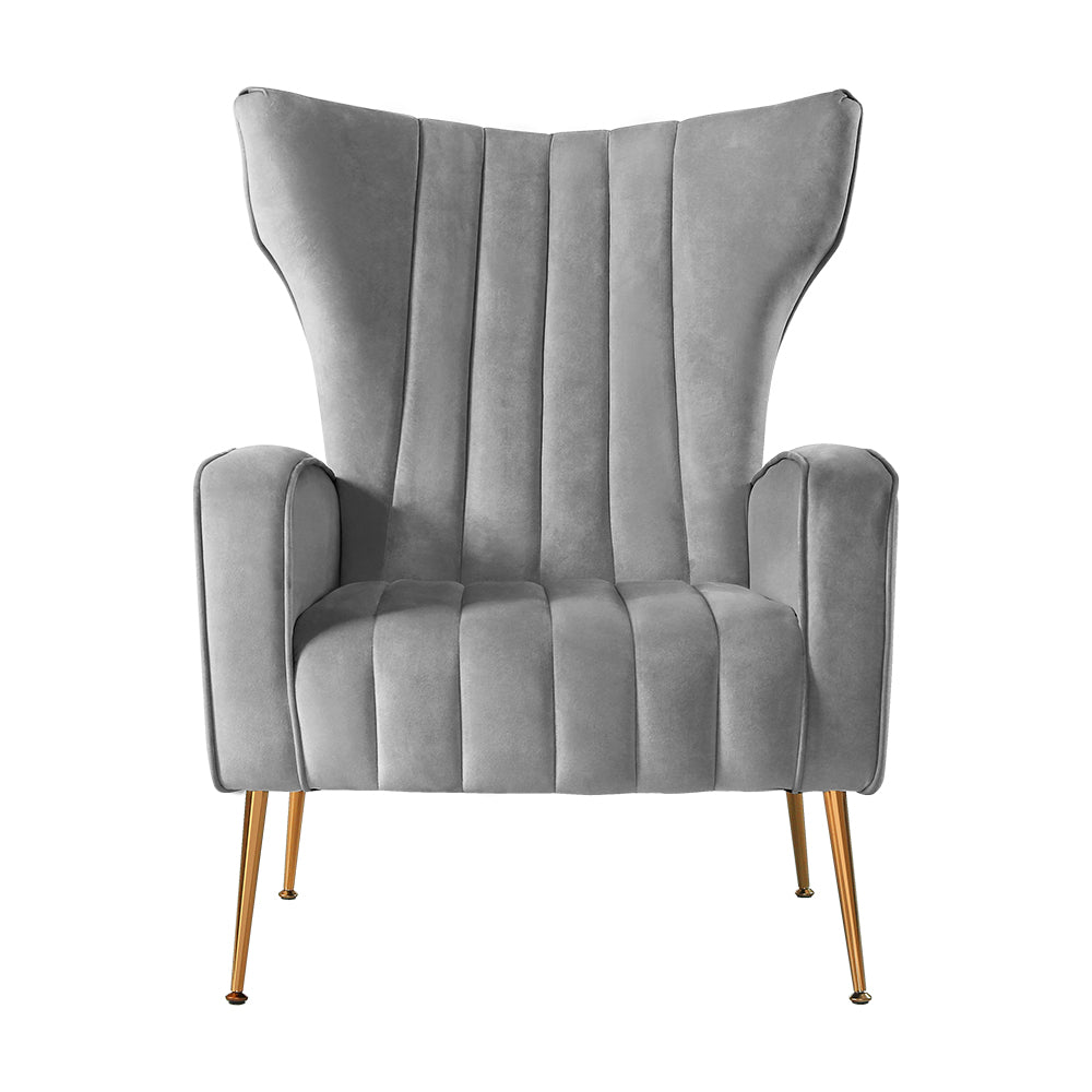 Armchair Lounge Accent Chair Upholstered Couch Sofa Bedroom Seater Grey Seat