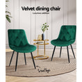 Load image into Gallery viewer, Artiss Dining Chairs Velvet Green Set of 2 Starlyn
