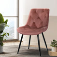 Load image into Gallery viewer, Artiss Set of 2 Starlyn Dining Chairs Kitchen Chairs Velvet Padded Seat Pink
