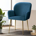 Load image into Gallery viewer, Artiss  Set of 2 Kynsee Dining Chairs Armchair Cafe Chair Upholstered Velvet Blue
