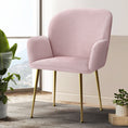 Load image into Gallery viewer, Artiss  Set of 2 Kynsee Dining Chairs Armchair Cafe Chair Upholstered Velvet Pink
