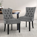 Load image into Gallery viewer, Artiss Set of 2 Dining Chairs French Provincial Retro Chair Wooden Velvet Fabric Grey
