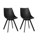 Load image into Gallery viewer, Artiss Set of 2 Lylette Dining Chairs Cafe Chairs PU Leather Padded Seat Black
