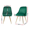 Load image into Gallery viewer, Artiss Set of 2 Dining Chairs Retro Chair Cafe Kitchen Modern Metal Legs Velvet Green
