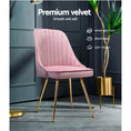 Load image into Gallery viewer, Artiss Set of 2 Dining Chairs Retro Chair Cafe Kitchen Modern Iron Legs Velvet Pink
