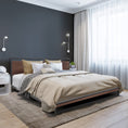 Load image into Gallery viewer, Milano Decor Azure Bed Frame With Headboard Black Wood Steel Platform Bed - Double - Black
