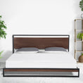 Load image into Gallery viewer, Milano Decor Azure Bed Frame With Headboard Black Wood Steel Platform Bed - King - Black
