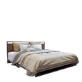 Load image into Gallery viewer, Milano Decor Azure Bed Frame With Headboard Black Wood Steel Platform Bed - King - Black
