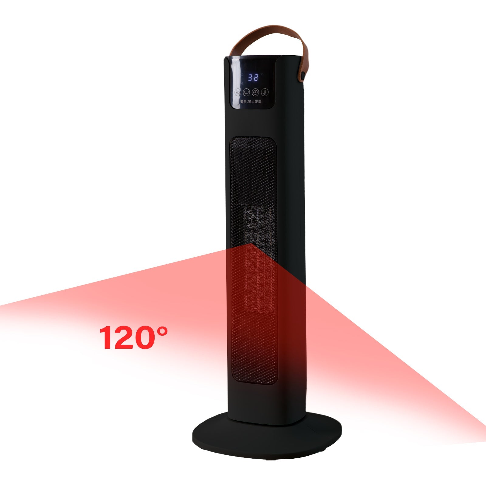 Electric Ceramic Tower Heater Remote Control Portable OVanting Black