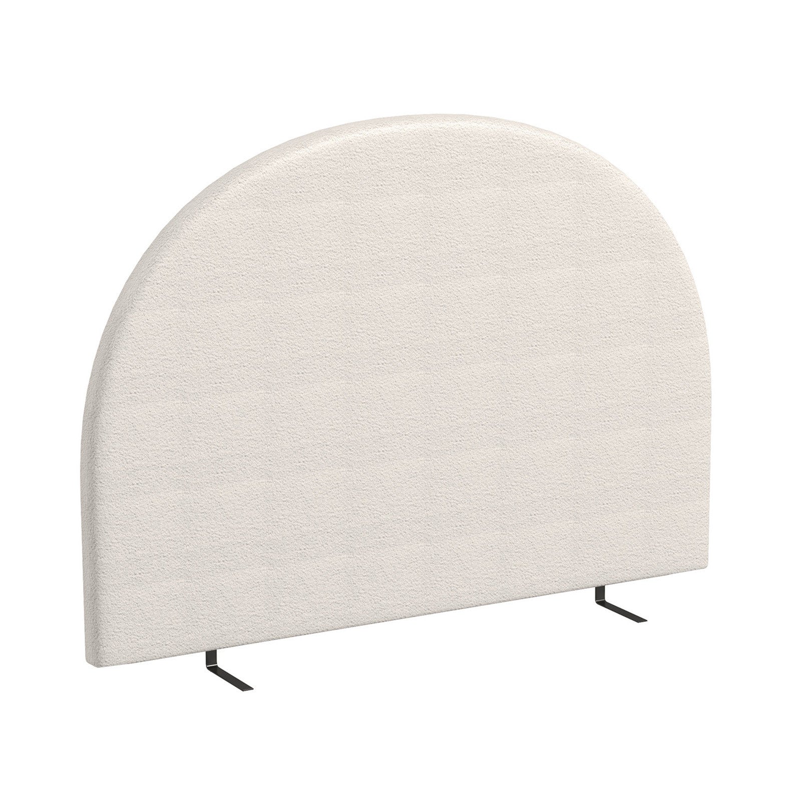 Claire Decor  Curved Boucle Bedhead Headboard Upholstered Cushioned White - King - White