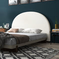 Load image into Gallery viewer, Milano Decor Ariana Curved Boucle Bedhead Headboard Upholstered Cushioned White - King - White
