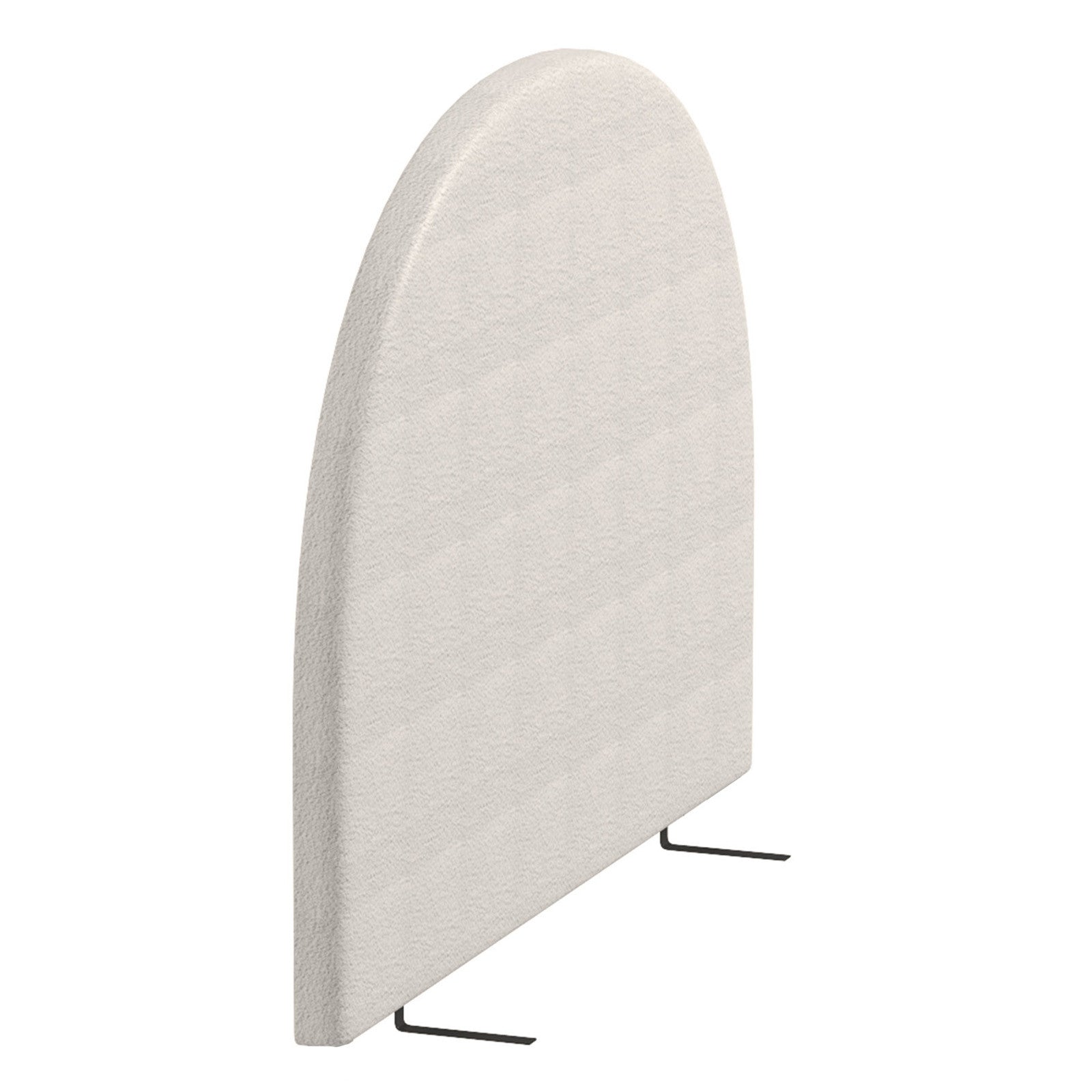 Milano Decor Ariana Curved Boucle Bedhead Headboard Upholstered Cushioned White - King - White