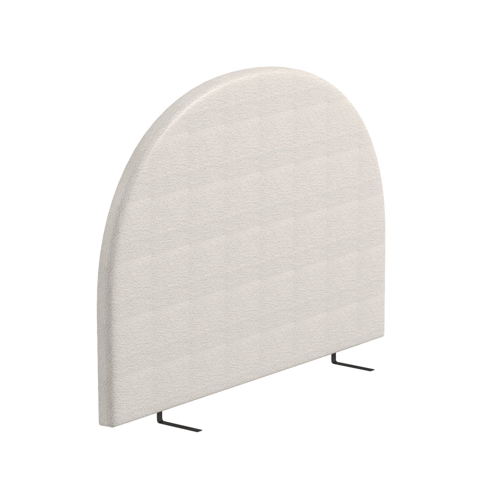 Milano Decor Ariana Curved Boucle Bedhead Headboard Upholstered Cushioned White - King - White