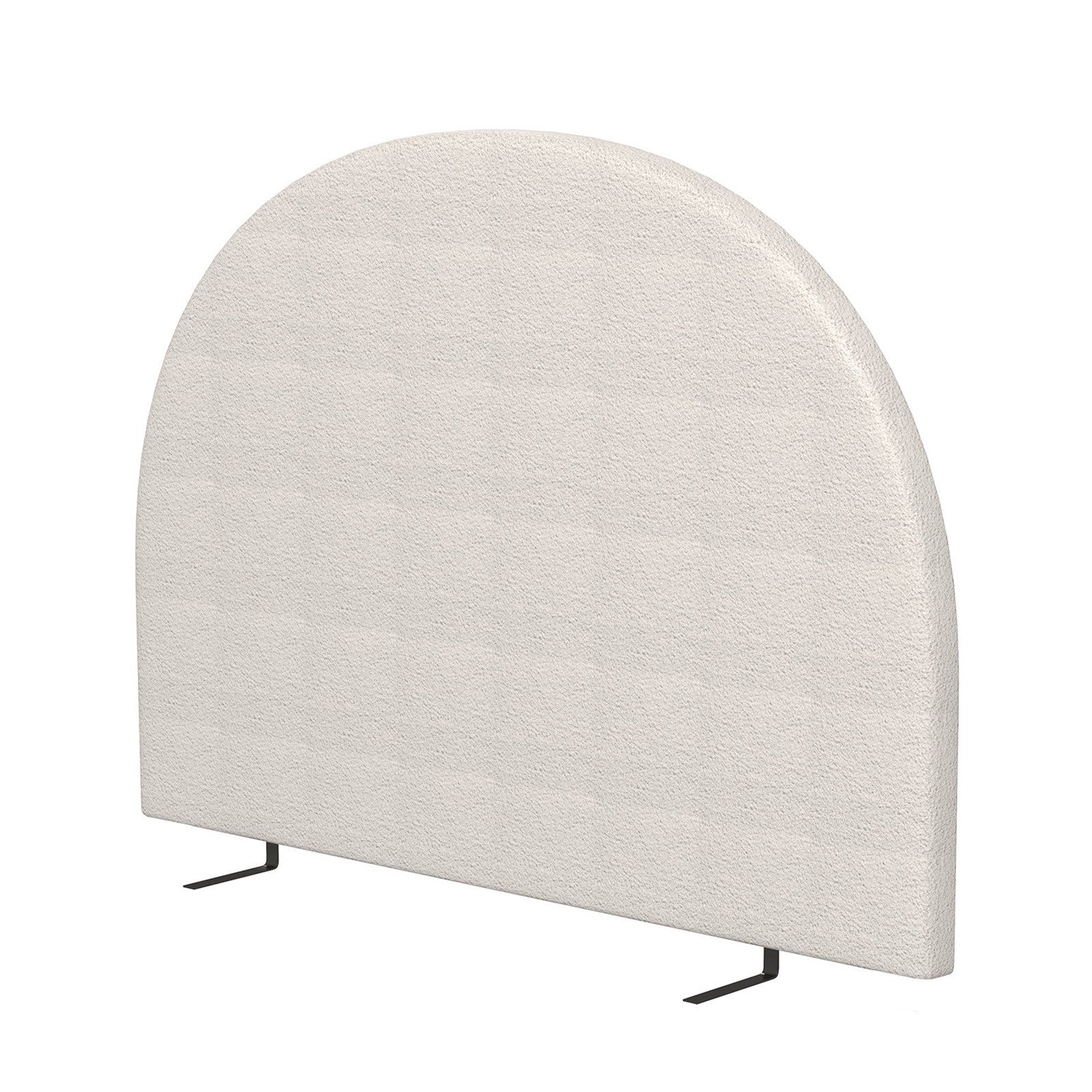 Milano Decor Ariana Curved Boucle Bedhead Headboard Upholstered Cushioned White - King - White