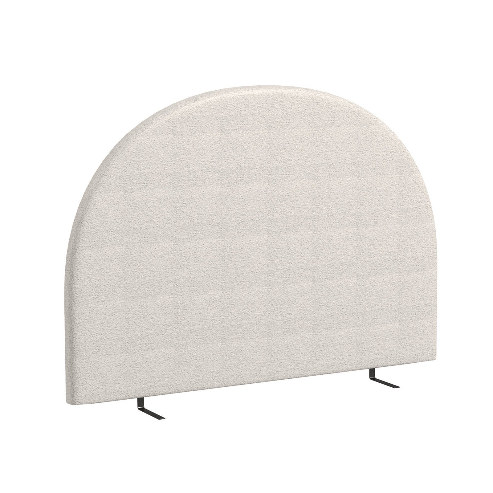 Milano Decor Ariana Curved Boucle Bedhead Headboard Upholstered Cushioned White - King - White