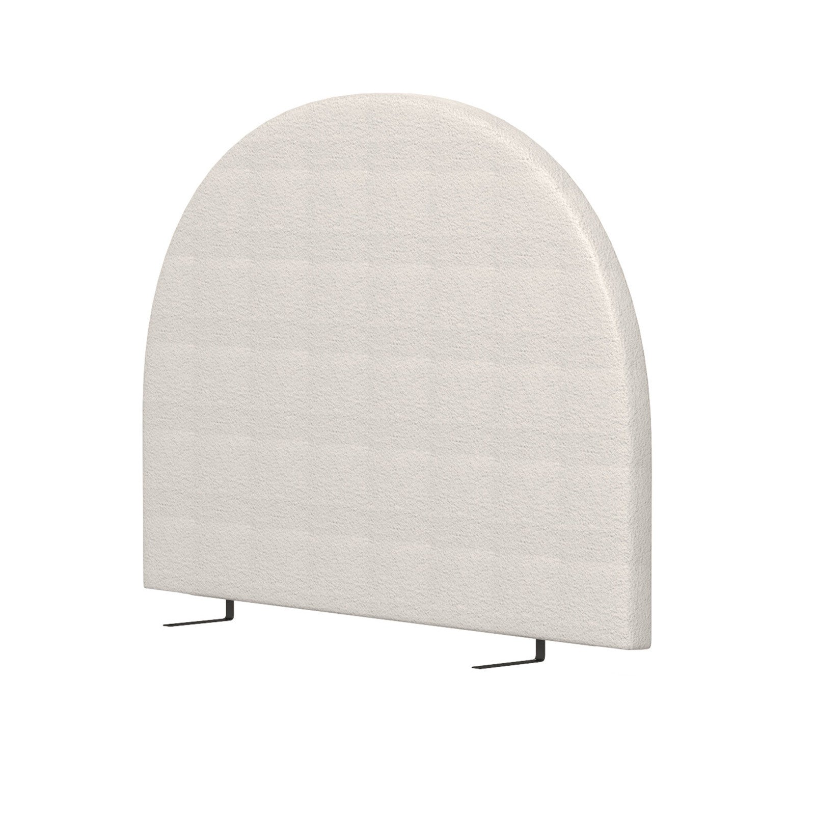 Claire Decor  Curved Boucle Bedhead Headboard Upholstered Cushioned White - King - White