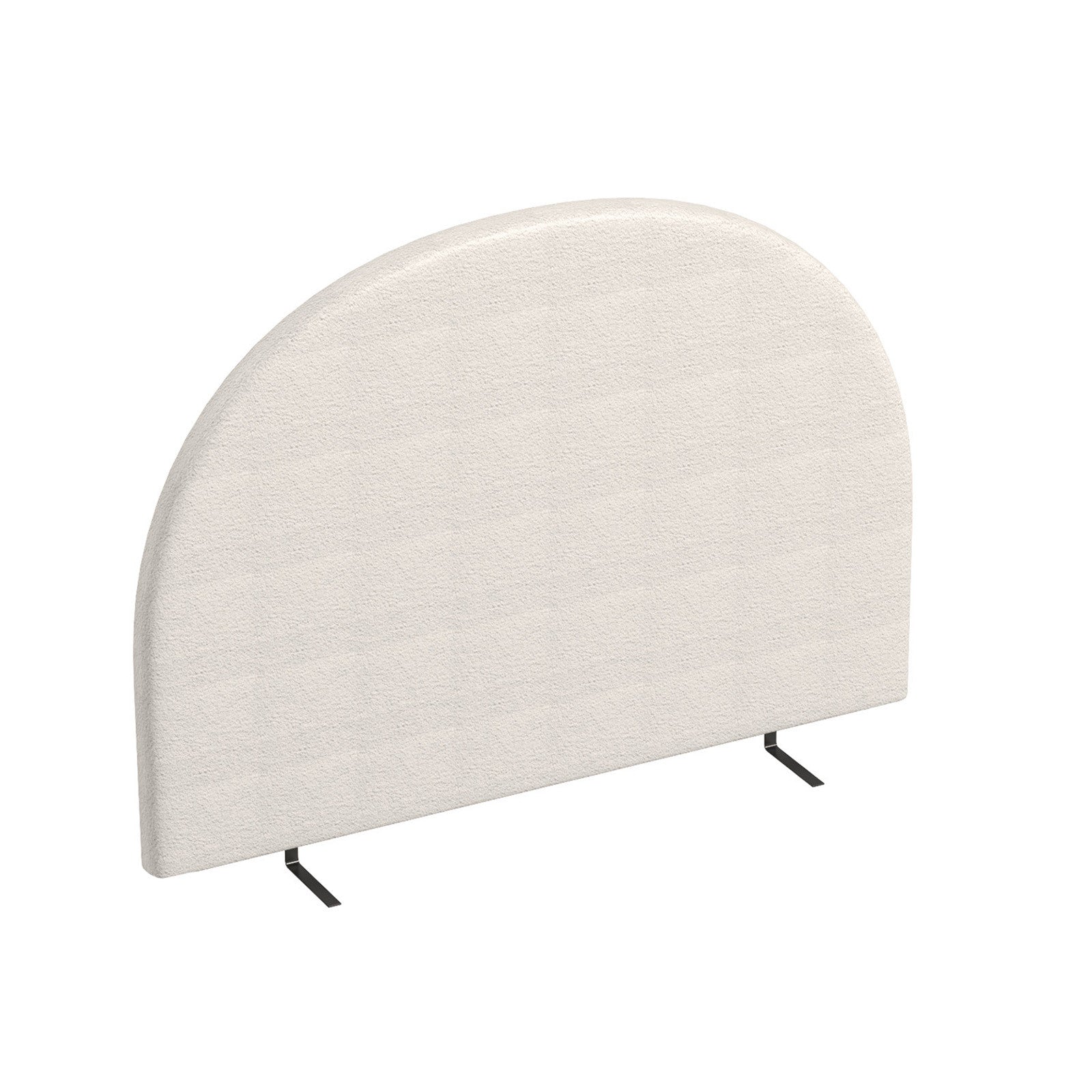 Milano Decor Ariana Curved Boucle Bedhead Headboard Upholstered Cushioned White - King - White