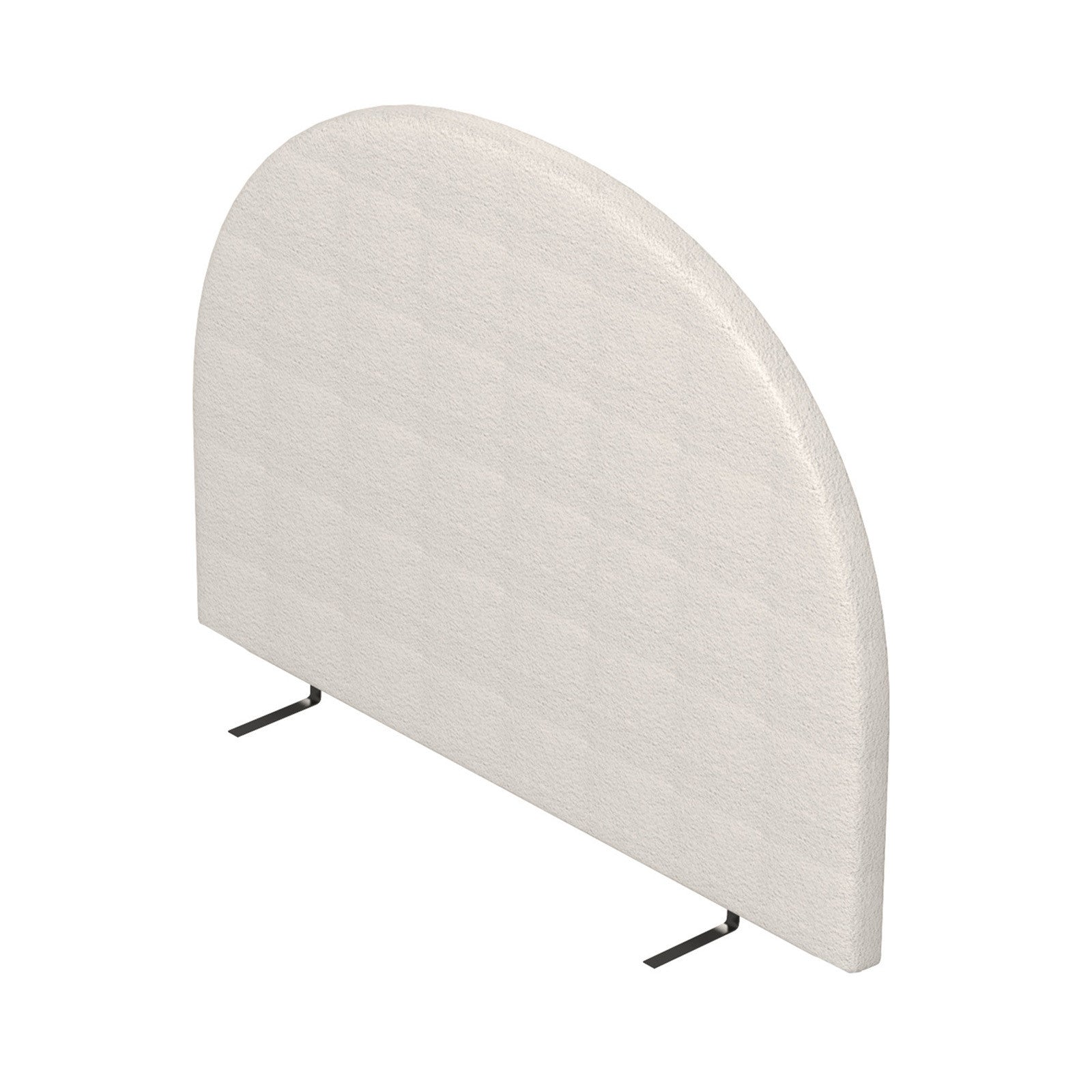 Milano Decor Ariana Curved Boucle Bedhead Headboard Upholstered Cushioned White - King - White